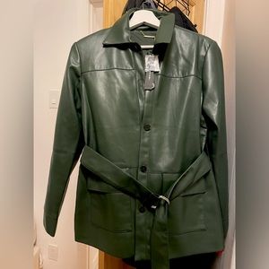 Upstate Green Leather jacket with belt